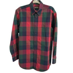 Orvis Big Check Wrinkle-Free Pure Cotton Size Medium
